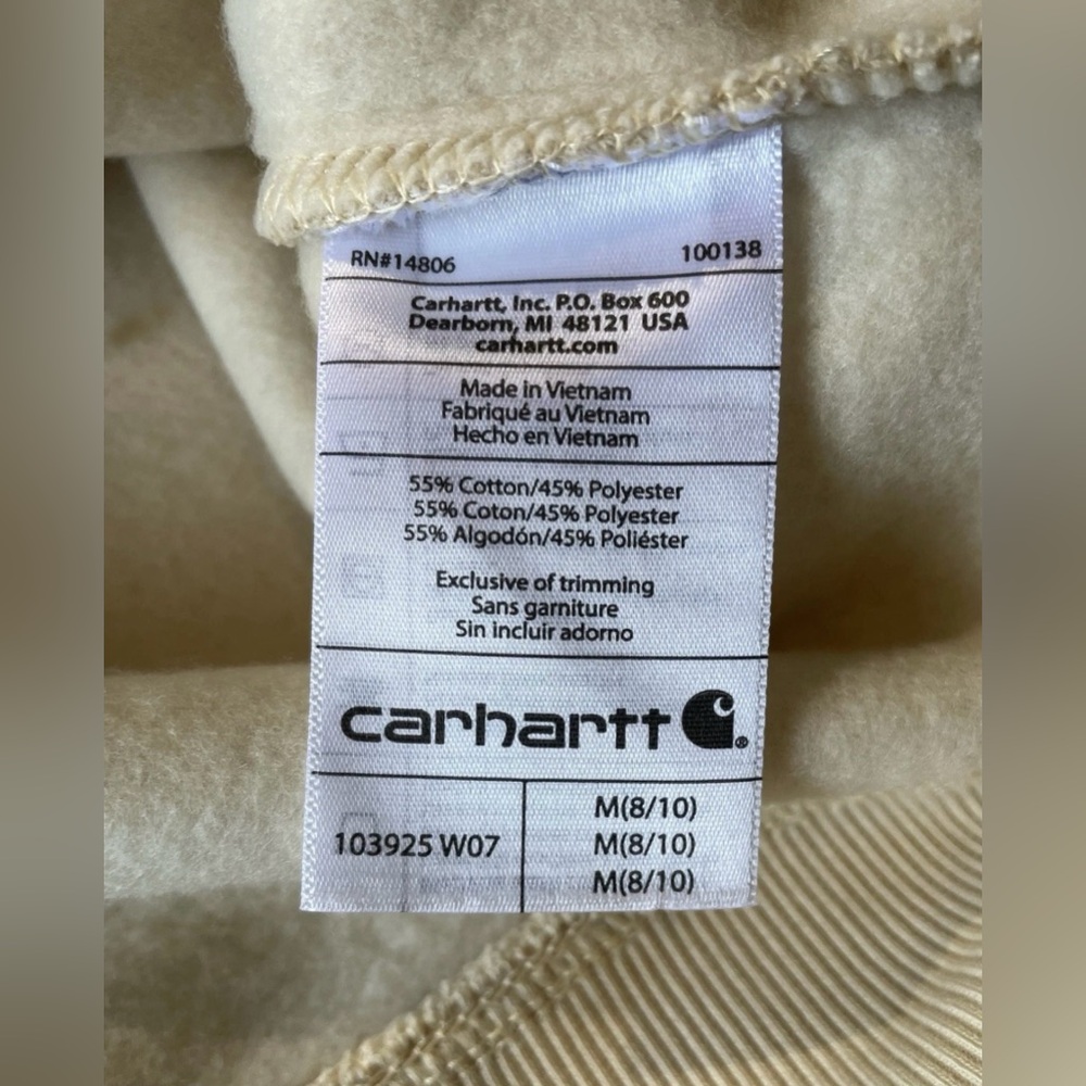 Carhartt Women’s Beige Relaxed Fit Sweatshirt Size Medium - Picture 6 of 7